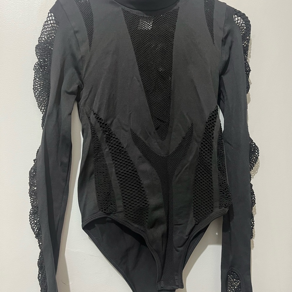 Zara Black Mesh Detail Bodysuit